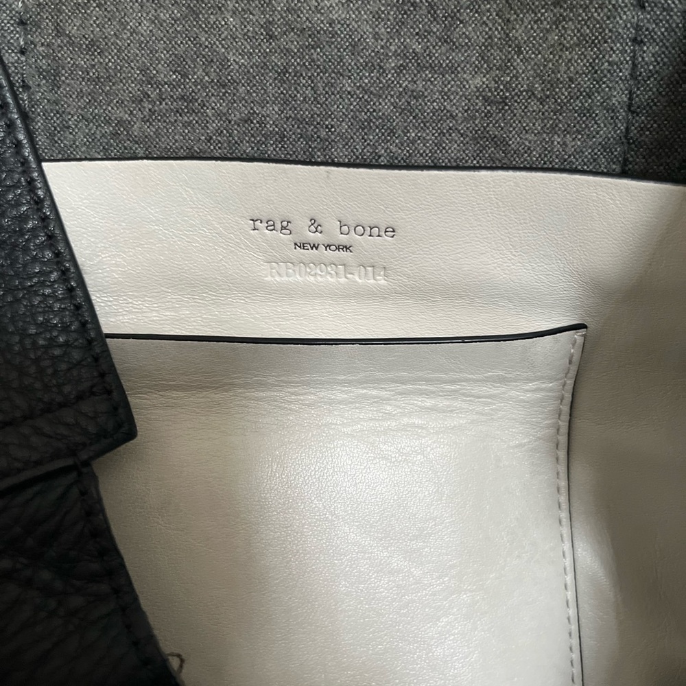 rag & bone Black Leather Bradbury Satchel Tote Bag - Picture 11 of 12